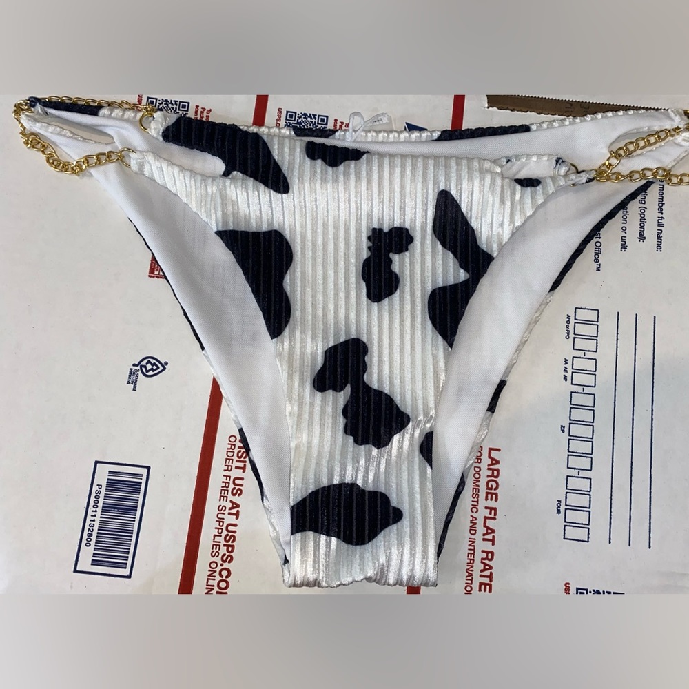 Shein Cow Bikini bottom only, size large- free with bundle